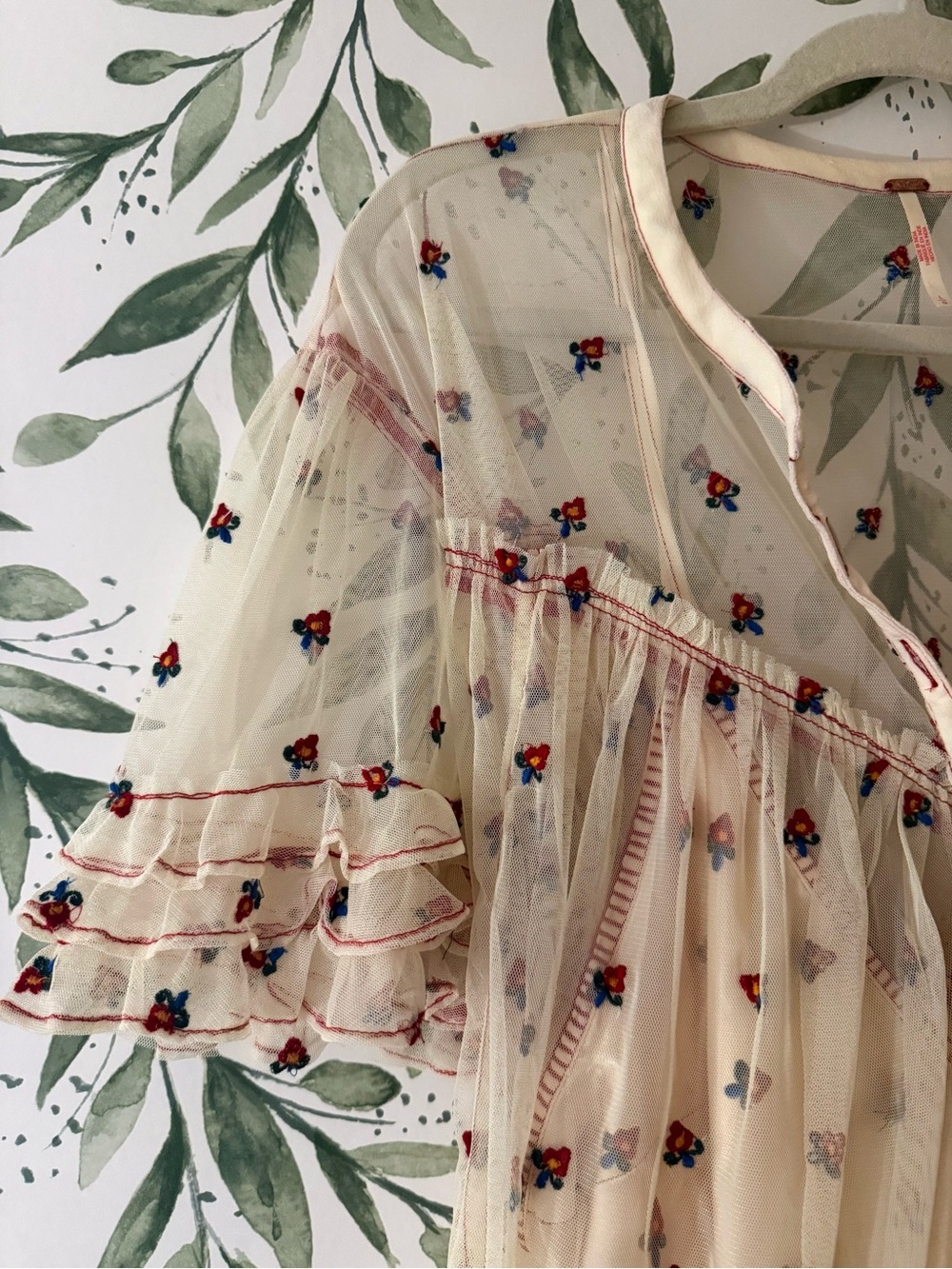 Free People “Folklore Frock” Mini Dress - Picture 4 of 11